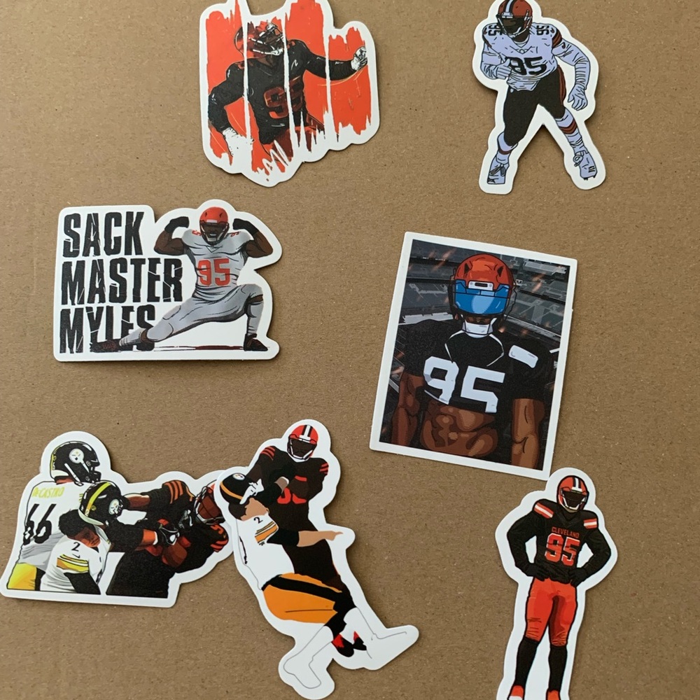 Myles Garrett Cleveland Browns NFL sticker collection lot of 7 bundle